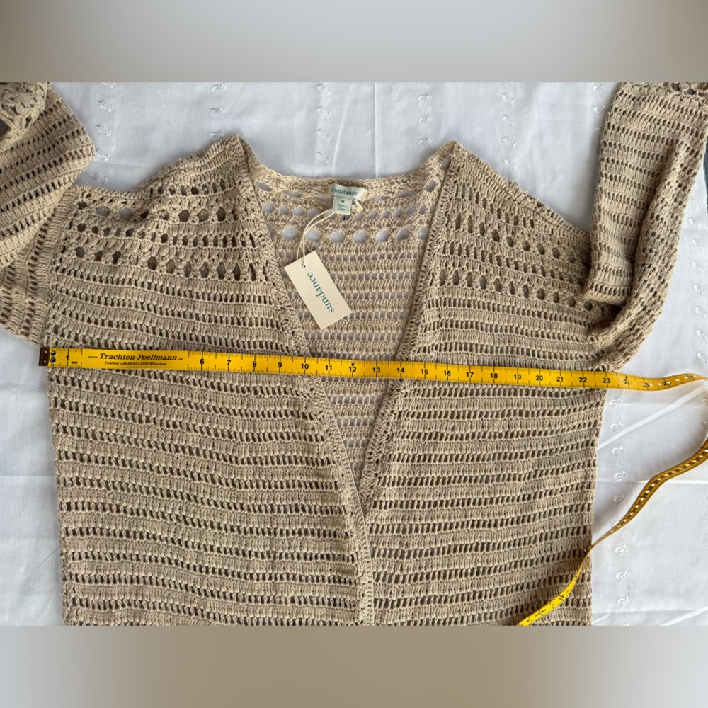 Sundance Catalog Tan Crocheted ‘Fosette’ Cardigan - Picture 9 of 9